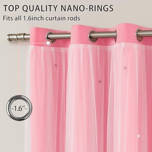Image of XiDi Curtains for Bedroom Decor Pink34 /54 /1