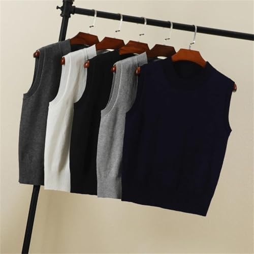 Women's Knitted Sweater Vest, Warm Padded Sleeveless Pullover, Layering Top for Fall Winter4