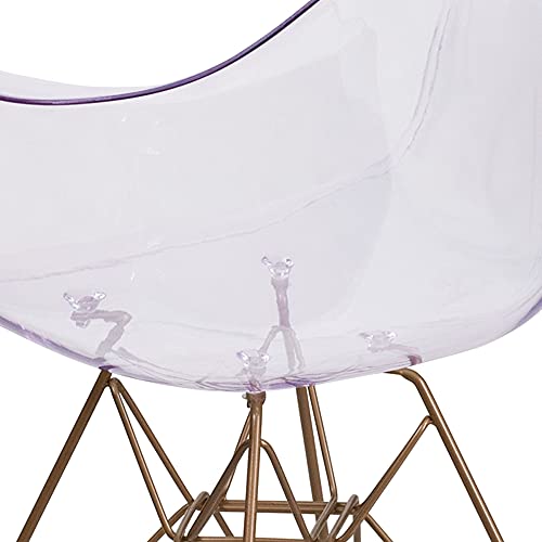 Flash Furniture 2 Pack Allure Series Transparent Side Chair With Gold Base #TOP4