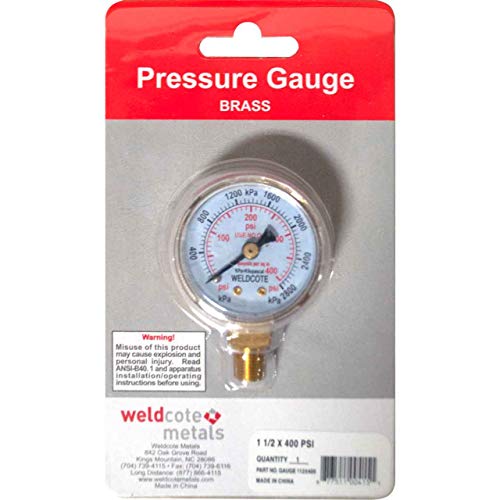 Weldcote Metals GAUGE112X400 Pressure Gauge 1-1/2
