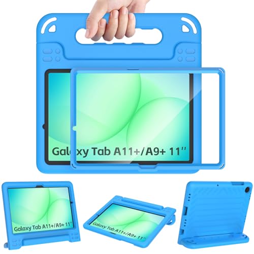 AVAWO Shockproof Kids Case for Samsung Galaxy Tab A11+ Plus/A9+ Plus 11 inch with Built-in Screen Protector Blue