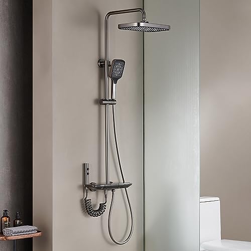 Ensemble 4 fonctions pour robinets de baignoire muraux avec lumière LED
