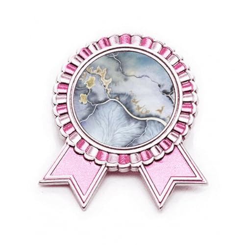Broche aquarelle à l'encre Rose, bijou en métal taille M aux détails fins