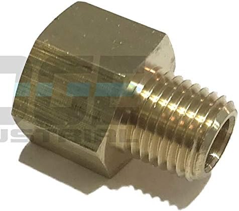 EDGE INDUSTRIAL Brass Pipe Adapter 3/8" FNPT x 1/4" MNPT Fuel/AIR/Water/Oil/Gas WOG (Qty 01)