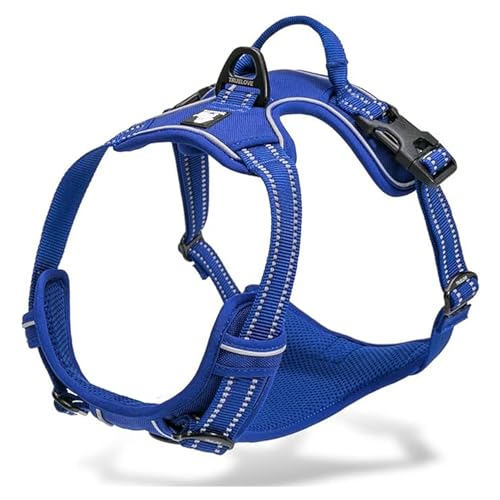 Chai's Choice Dog Harness Vest Large (Royal Blue) | Comfortable & Secure with Adjustable Strap Soft Padded Dog Vest | No-Choke & Easy Control Pet Oxford | 3M Reflective Stripes for Dog Visibility