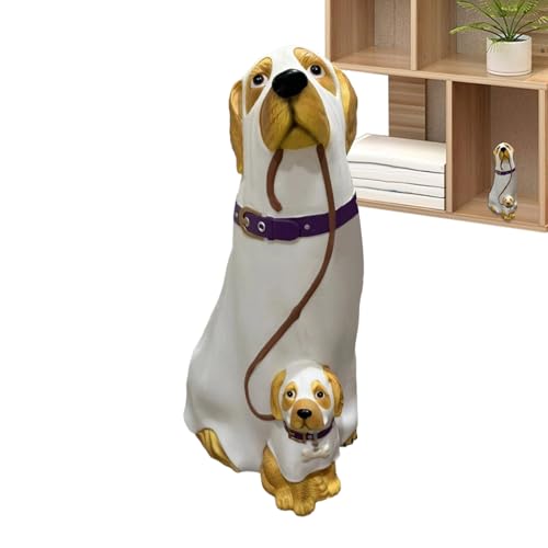 Statuette de chien réaliste avec finitions soignées en résine pour bibliothèque - 8