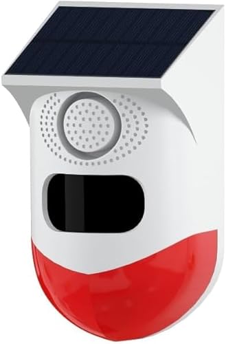 Rutexc サイレン リモコンとセンサー付きソーラーアラーム 120dBブザー 防水 農場、倉庫、果樹園、壁掛け、庭の入り口、駐車場などに最適 リモコンバージョン