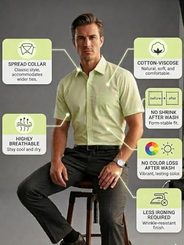 Image of Appel Touch Men's Cotton Blend Formal Shirt Half Sleeves