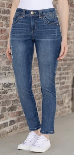Democracy Destructed Ankle Jeans - Mid Rise, Destructed Blue, 103