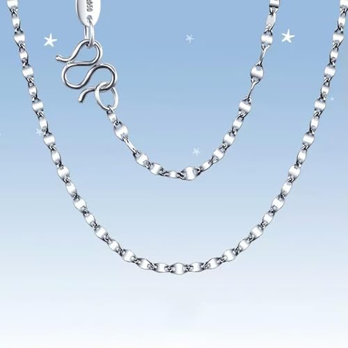 Collier en platine 950 véritable de 2,3 mm, maille lèvres raffinée de 43 cm