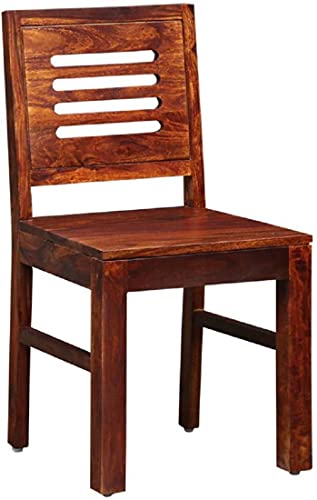 Image of Sheesham Wood 4 Seater Dining Table Set for Home Hall || Solid Wood Dining Table with 4 Chairs for Hotels || Dining Room Sets - Honey Finish