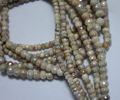 Perles silverite blanche AAA 5mm en rondelles facettées pour création joaillerie