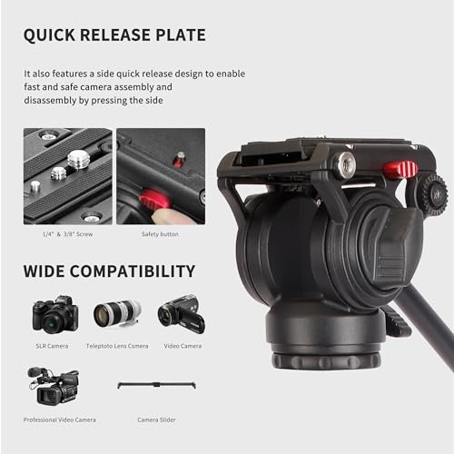 Avella CD324 Carbon Fiber Video Monopod Kit, With Fluid Head And Removable Feet, 71 Inch Max Load 13.2 Lb For Canon Nikon Sony Olympus Panasonic Dslr Camera thumb #5