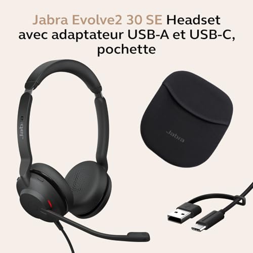 Jabra Evolve2 30 SE Micro casque supra auriculaire filaire Stereo Suppression du bruit du microphone Noise Cancel - vue 8