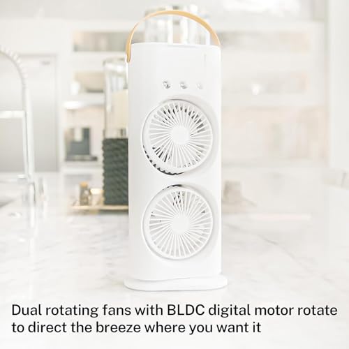 Image of Cooler for Room Cooling Mini AC Portable Mini Fan Cooler with 7 Colors LED Light, 1 /2 /3 H Timer, 3 Wind Speeds and 3 Spray Modes for Office,Home,Dorm,Travel