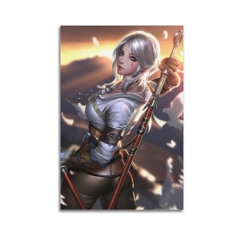 DFUCXERR Póster decorativo de The Witcher 3 Game Poster3 para pared e impresión artística moderna para decoración de dormitorio familiar, 50 x 75 cm