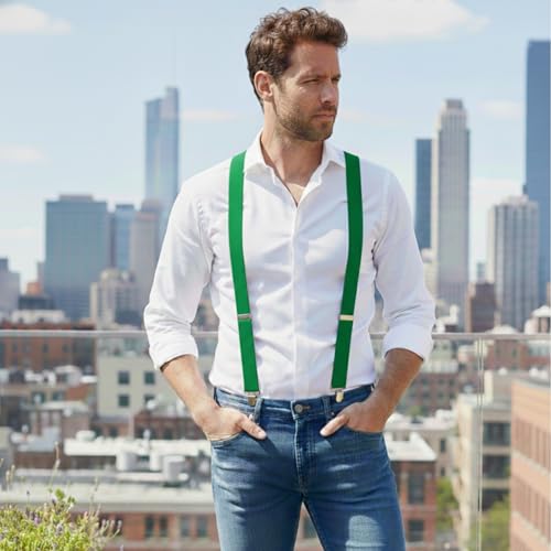 Image of Dibi Suspenders for Men - Adjustable X Back Mens Suspenders with 4 Heavy Duty Strong Clips