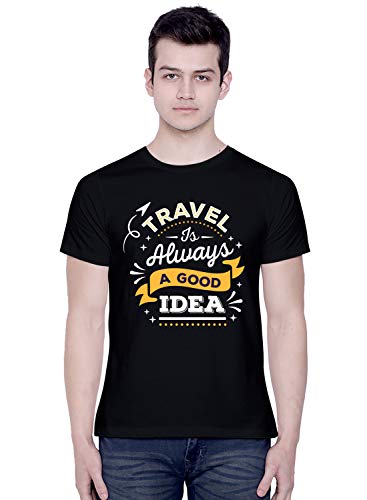 Image of CreativiT Graphic Printed T-Shirt for Unisex Travel - Adventure - IDEA Typography T-Shirt Tshirt | Casual Half Sleeve Round Neck T-Shirt | 100% Cotton | D00532-17