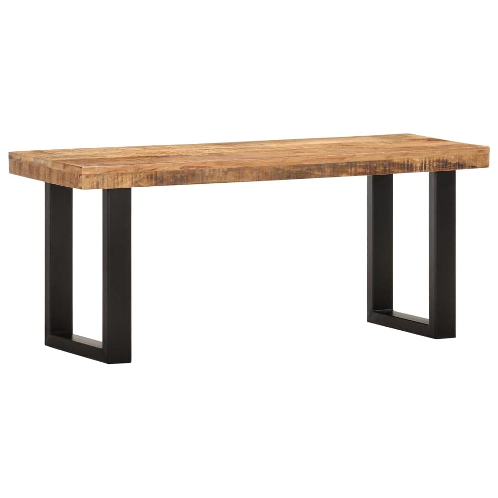 vidaXL Banc 110 cm Bois de manguier Brut Massif et Acier