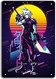 Nwink Final Fantasy VII 7 Cloud Final Fantasy Poster 12x8 inch Metal Tin Sign for Man Cave Wall Art Decor for Home Bars Clubs Cafes