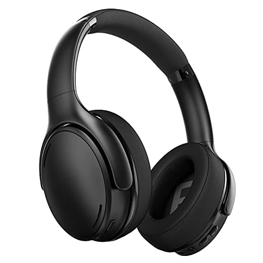 Auriculares de Diadema Inalámbricos con Cancelación de Ruido,Auriculares 5.0 Plegables con Micrófono Incorporado CVC8.0,Hi-Fi Sonido,hasta 35H de Reproducción,Almohadillas Suaves,Carga Rápida,Negro