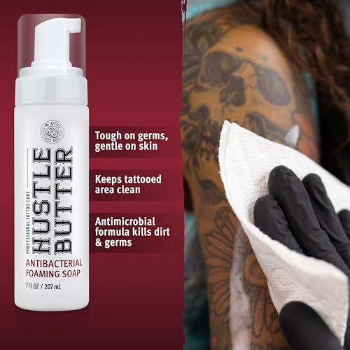 Hustle Butter Deluxe 218 Hustle Bubbles Tattoo Aftercare Tattoo Soap Antibacterial Soap To Clean New Tattoos & Piercings Essential Tattoo Supplies 7Oz thumb #2