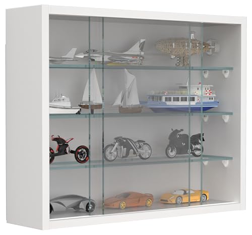 VCM Glasvitrine hängend | Vitrine Glas | Maße: H. 40 x B. 50 x T. 12 cm | Hängevitrine Glas | Modern und platzsparend | Glas Vitrinenschrank - Drivalo S