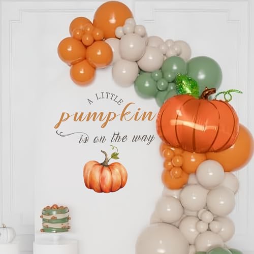 CIEQR A Little Pumpkin is On The Way Decal Sign - Little Pumpkin Baby Shower Decorations Decal Sign,...