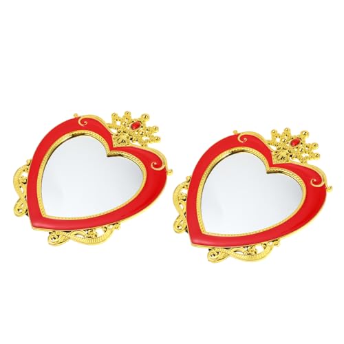 DEARMAMY Gold Heart Shaped Crown Mirror Set of 2 Vintage