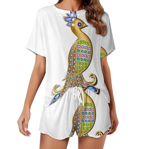 Ensemble de pyjama femme Paon vêtements de nuit pour matinée été