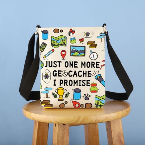 Image of Geocaching Crossbody Bag - Treasure Hunter's Gift, Just One More Geocache I Promise