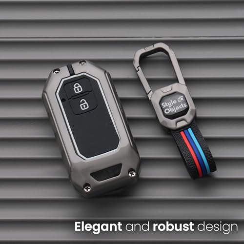 Image of Waterproof Metal Key Cover | Car Key case Cover Compatible with Baleno, Grand Vitara, XL6, Swift, Brezza, Celerio, Ignis, Ertiga, Dzire, Fronx, Urban Cruiser, Glanza, 2 Button Smart Key