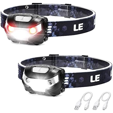 LE Rechargeable Head Torch with 5 Modes Cover