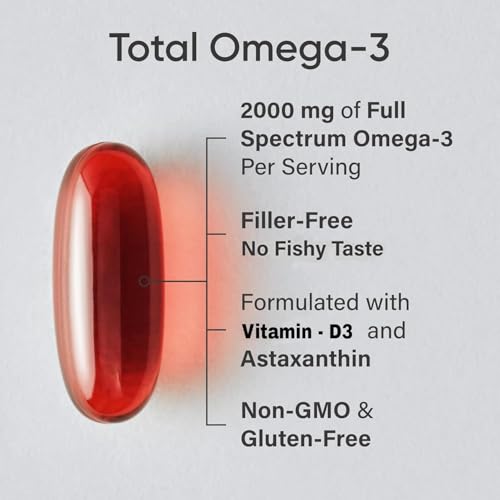 Image of Omega 3 Fish Oil 2000mg + Multivitamin Combo| Triple Strength Softgels with EPA & DHA + Astaxanthin & Vitamin D3 | Heart, Brain, Eye & Joint Health | Burpless | 60 Softgel each