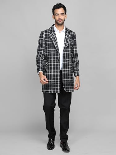 Image of CHKOKKO Wool Blend Men Winter Wear Regular Fit Standard Length Coat