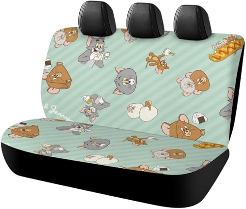 トムとジェリー (9) カーシートカバー 車シートカバー 後部座席用 シート保護 おしゃれ カー用品 軽/普通車 汎用 後席クッションカバー 人気 キャラクター 四季通用 誕生日 プレゼント bgnhm137