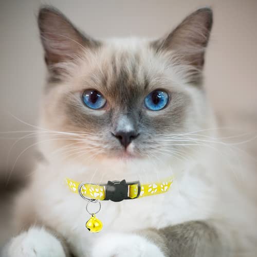 Hepplly 2-Pack Cat Collars Quick Release Reflective Kitten Collar with Bell (Yellow) - Image 2