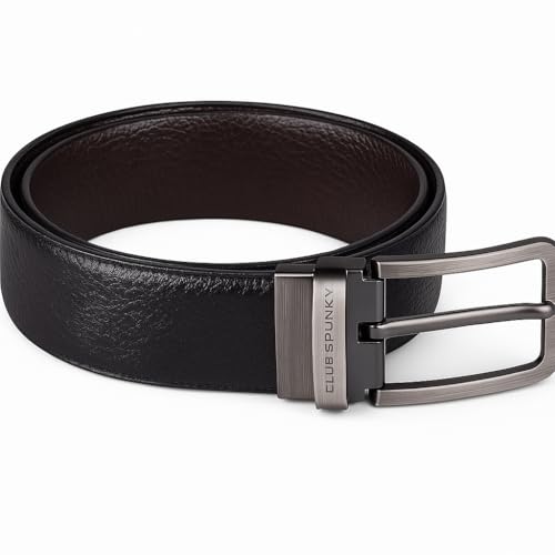 Image of Men's Genuine Italian Leather Reversible Belt for Men /Boys, Color (Black & Brown)