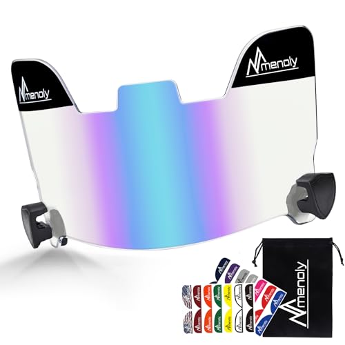 MENOLY Football Visor, Youth Football Helmet Visor, Scratch Resistant, UV Block, Facial Protection Visor for Football Helmet