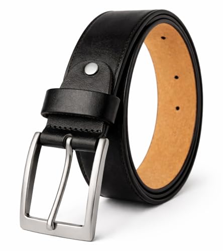 Image of Men's Genuine Leather Belt | Formal & Casual Wear | Pin Buckle, Adjustable Fit for Jeans & Trousers