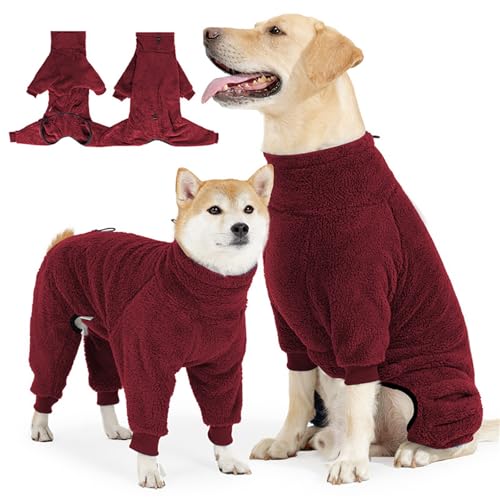 Pijama de invierno de forro polar para evitar temblores en perros 4