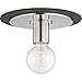 Mitzi H137501S-PN/BK Milo-One Light Small Flush Mount in Style-9 Inches Wide by 6.25 Inches High, Finish Color: Polished Nickel/Black