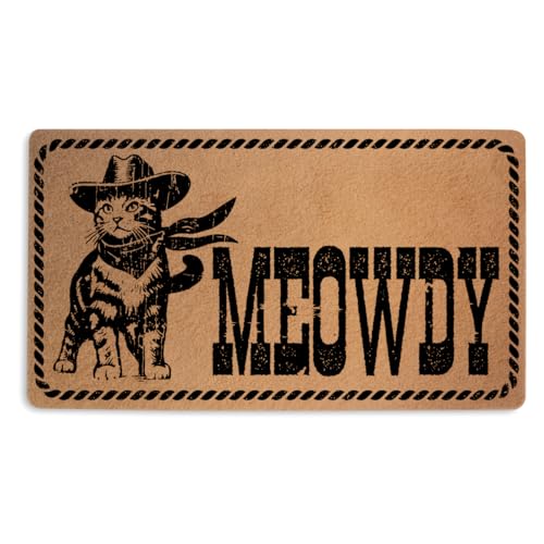 XFN Meowdy Door Mat 18x30 Inch, Funny Cat Printed Durable Welcome Mat