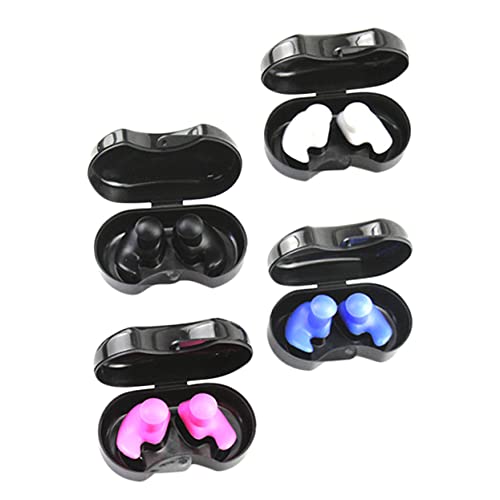IWOWHERO 4 Pairs Kids Adult Waterproof Silicone Swimming Ear Plugs Comfortable Reusable