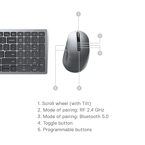Pack clavier et souris sans fil multi-dispositifs KM7120W avec connexion triple Bluetooth - 5