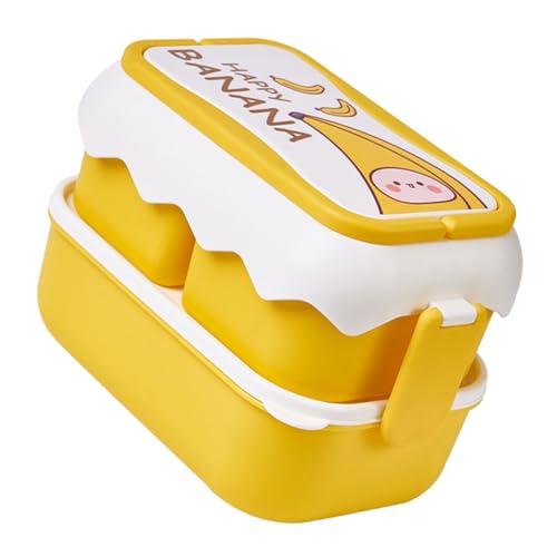 Caja de dibujos animados apta para microondas con compartimentos y asa 3