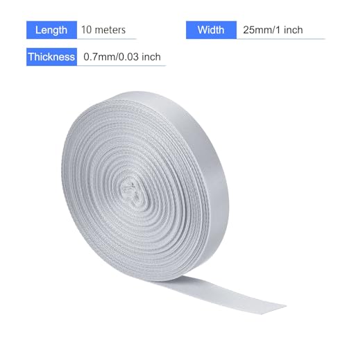 Image of Nylon Webbing Strap, 10 Metres, 1 inch /1.5 inch /2 inch Width, 0.7 mm Thickness (Grey, 1 inch)