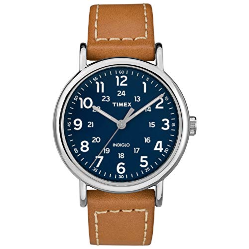 Timex Men's TW2R42500 Weekender 40mm Brown/Blue Two-Piece Leather Strap Watch