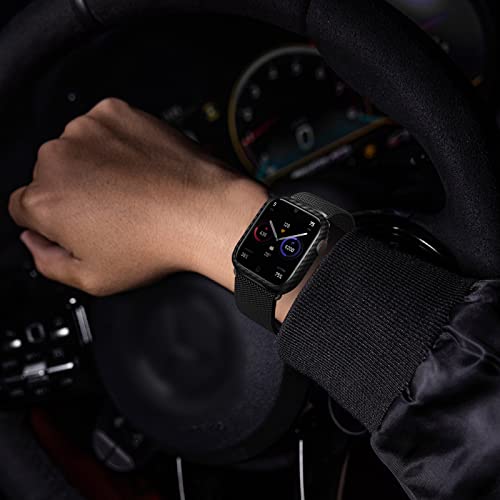 Memumi Ultra Thin For Apple Watch Series 8 Series 7 Carbon Fiber Case 45Mm, Military-Grade Protection Anti-Scratch Sturdy Durable Aramid Fiber Cover For Iwatch Series 8 Protective Case Black 600D #TOP6