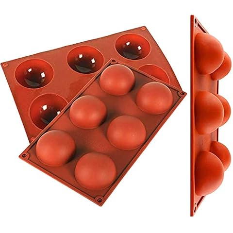 3 Packs Large Semi Sphere Silicone Mould 6-Cavity 65mm Dome Silicone Mould Hot Choc Bomb Mould Round Silicone Moulds for Circular Chocolate Bomb Mould for Making Chocolate, Cake, Jelly, Dome Mousse Cover